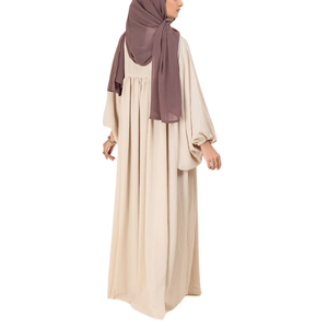 Musulmane modeste Hijab femmes Abayas vêtements islamiques personnalisés manches élastiques longue longueur au sol décontracté respirant coupe ample grande taille - Product Image 3