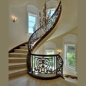 Grand <span class=keywords><strong>escalier</strong></span> en fer forgé à double hélice comme point focal pour les maisons et les propriétés de luxe - Product Image 5