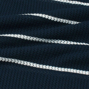 Mens Navy <b>Cable</b> Knit Polo Shirt Premium Cotton Knitwear Short <b>Sleeve</b> Textured Classic Fit Casual Smartwear Apparel - Product Image 5