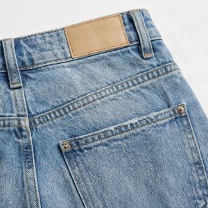 Jeans Rectos de Cintura Media Transpirables para Mujer, Diseño de Mezclilla Ligero y Cómodo, Color Personalizado, Ropa Casual Urbana de Algodón - Product Image 5