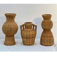 Arrangements floraux artisanaux LTL Vietnam pour la maison et l'hôtel, décoration écologique en rotin naturel, vase décoratif Art Déco fait main