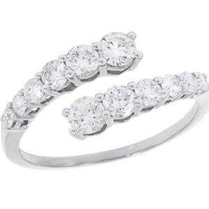 Timeless Moissanite Beauty 0.50Ct Round Moissanite Bypass Wedding Band avec Pave Setting en Sterling Silver Unisex OEM Wholesale - Product Image 1