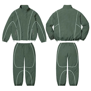 Ensemble veste et pantalon de survêtement coupe-vent d'entraînement et de survêtement en polyester léger avec logo personnalisé pour hommes - Product Image 3