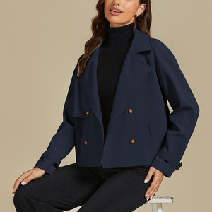 Trendy High-Fashion Cropped Trench Coat Statement Look - Product Image 5