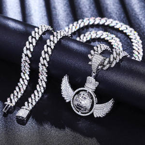 Pass Diamond Tester VVS Lab Grown Collier pendentif Hip Hop personnalisé glacé en argent sterling 925 pour unisexe - Product Image 2