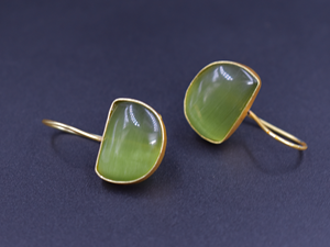 Caliente 18K chapado en oro único material de Latón chapado en oro piedra pendiente joyería para mujeres y niñas - Product Image 5