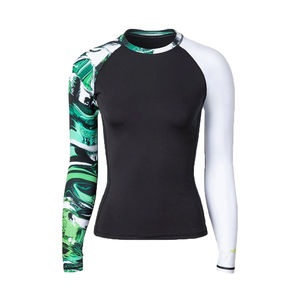 Maillot de protection anti-bactérien respirant personnalisé pour femmes, manches longues, séchage rapide, protection UV, 100% polyester, surf, natation, MMA - Product Image 1