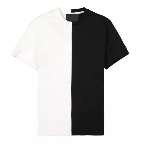 Ropa personalizada de fabricante de paquistaní para hombre, camisa de medio Color negro y blanco dividido, dos tonos