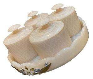 Beau plateau en résine avec ensemble de bocaux à motif de fruits Vaisselle parfaite pour la décoration de la cuisine et le cadeau donnant un style de nourriture élégant - Product Image 3