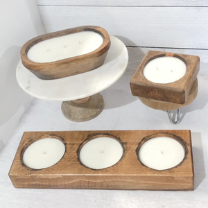 Bougie de bol de pâte en bois de forme ovale de Noël la plus vendue pour la décoration de Noël en gros bol en bois de bougie de cire de soja - Product Image 2