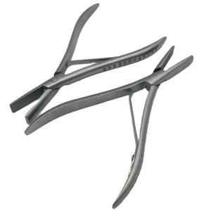 Pince à extensions de cheveux avec rainure lisse, 7 pouces, dents plates, argent, acier inoxydable, outils pour extensions de cheveux pré-collées - Product Image 5