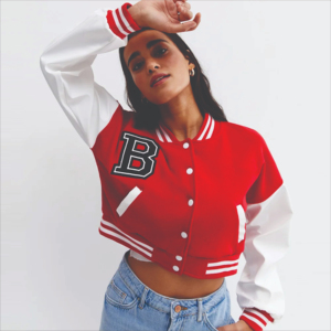 Oem Manufacturer Chenille Embroidery Womens Varisty <b>Jackets</b> Wool Body Long Sleeve Letterman <b>Jacket</b> Women Crop Bomber <b>Jackets</b> - Product Image 6