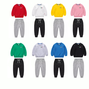 Chándales para niños con logotipo personalizado 3-14 años 350Gms Fleece Plain Kids Jogger Sets a granel al por mayor Ropa para niños - Product Image 2