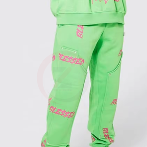 Offre Spéciale survêtement en polaire épaisse respirante pour hommes avec logo personnalisé 100% ensembles d'impression bouffée de matériau en coton pour l'hiver - Product Image 3