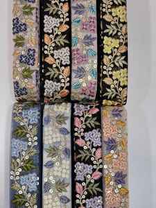 Design de mode fleur broderie dentelle coupe maille douce dentelle garniture pour dames robe vêtements broderie - Product Image 4