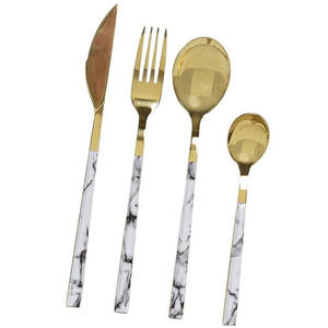 Fabricante mayorista de acero inoxidable resistente, cubiertos de diseño personalizado, cuchillos, tenedores, cucharas, juego de cubiertos de Metal para fiesta occidental - Product Image 1