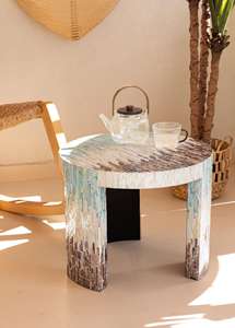 Ensemble de tabourets en nacre époustouflant, meubles d'appoint en nacre, design exquis en incrustation de coquillages, sièges décoratifs de luxe pour l'espace de vie - Product Image 5