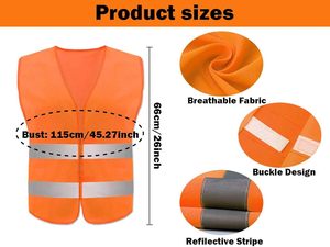 Gilet de sécurité réfléchissant haute visibilité unisexe Orange fluo et jaune - Product Image 2