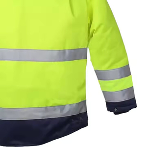 High Visibility Reflective Safety <b>Winter</b> <b>Workwear</b> Canvas Breathable Men's Adjustable Jacket - Product Image 4