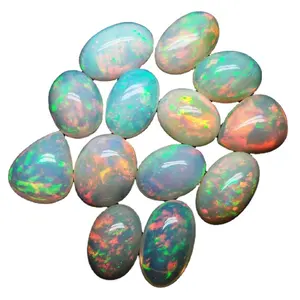Smooth Oval & Pear Shaped Free Size Natural Cabochon Cut Ethiopian <b>Fire</b> Opal Loose Gemstones for Jewelry Making Use PDM <b>Gems</b> - Product Image 1