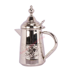 Dellah-service à café arabe en laiton martelé, service à thé et à café de couleur or avec Logo et emballage personnalisés, article de cuisine - Product Image 6