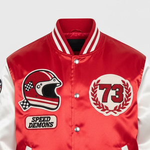 Chaquetas Varsity de Satén con Logotipo Personalizado para Hombre, los Mejores Fabricantes de Ropa, Chaqueta Universitaria con Bordado Chenille para Hombre - Product Image 4