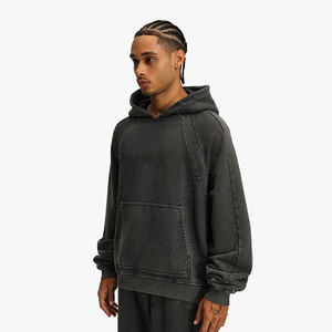 Pull à capuche en molleton unisexe sweat à capuche pour hommes sweat à capuche pas cher par sublimation lavé à l'acide - Product Image 4