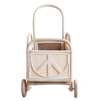 Voiture à pousser en rotin de conception exquise, jouet bohème pour enfant, trotteur, poussette pour bébé, adapté aux enfants de 3 à 8 ans