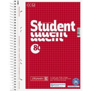 Cuaderno para Estudiantes BRUNNEN DIN A5 Cuadriculado Rojo 70g/m² 80 Hojas Papel Reciclado - Product Image 1