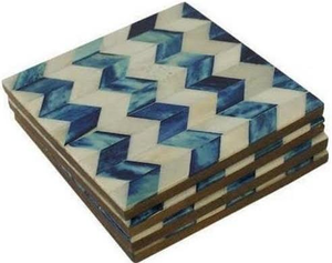 Posavasos de nogal con incrustaciones de hueso de la mejor calidad, de diseño, para uso en cocina y bar, vajilla de lujo hecha a mano de la India. - Product Image 3