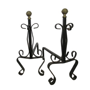 Professional Wrought Iron Andirons for Storage Holder Backyard Household Outdoor Fireplace Firewood Rack <b>Log</b> Holder Bracket - Product Image 1