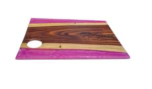 Tabla de cortar de madera de resina epoxi orgánica grande personalizada, utensilios de cocina, bloque de cortar único con ranura para jugo - Product Image 2