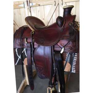 Silla de Montar de Cuero Puro con Armazón de Madera, Silla Inglesa Sostenible y Cómoda para Montar a Caballo, Hecha en India - Product Image 2