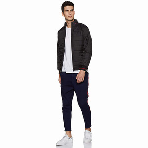 Vestes matelassées pour hommes de qualité supérieure, fermeture éclair, couleur noire, col montant, veste matelassée tendance pour hommes adultes - Product Image 3