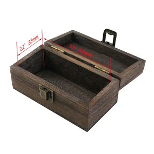 กล่องไม้โบราณเก็บของสีน้ำตาลชนบทขนาด140x71x66มม. กล่องไม้ตกแต่งที่ล็อคได้สำหรับงานฝีมือเครื่องประดับของขวัญงานอดิเรก - Product Image 3