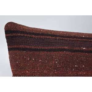 Oreiller Kantha en laine marron 12x48 pouces Technique tissée de conception à motifs vintage rustique - Product Image 2