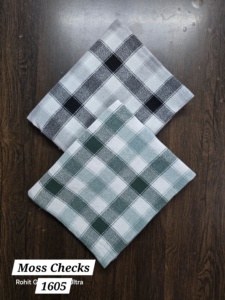 Tela de cuadros de musgo de algodón de primera calidad | Material de camisa flameado teñido en hilo para compradores de exportación - Product Image 5