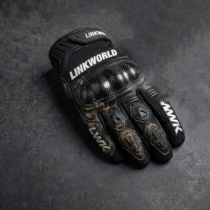 Guantes de Motociclismo de Cuero Personalizados, Transpirables, con Pantalla Táctil, Protección Completa para los Dedos, de Fibra de Carbono, Anti-caídas, para Carreras de Drag - Product Image 2