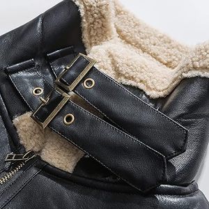 Chaqueta de invierno con manga de cuero genuino para hombre, mezcla de lana, Softshell, Puffer con bordado Varsity Letter Pattern Varsity Style - Product Image 3