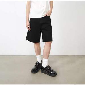 Short en jean grande taille pour hommes baggy classique jambe droite jean décontracté court coupe ample skinny jorts extensibles vente en gros - Product Image 3