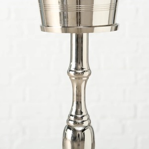 Refroidisseur de vin en métal de seau à glace de Champagne de finition enduite noire avec la base de poignée et de support d'anneau pour le refroidisseur décoré de Barware - Product Image 6