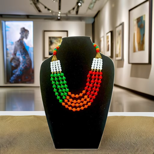 Conjunto de Collar y Pulsera de Cuentas en Forma de Bola, Chapado en Oro, Estilo Étnico, para Mujer, para Fiestas y Bodas, Colores Variados - Product Image 1