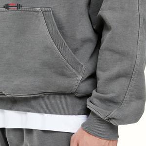 Baggy Heavy Weight 100% Cotton Blank Cropped Hoodie Men Custom Boxy Thick Windproof Winter Oversized Vintage <b>Fleece</b> <b>Hoodies</b> - Product Image 5