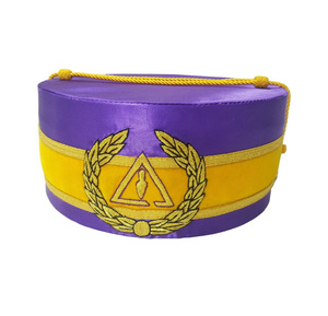 Écusson maçonnique du Rite écossais AASR 32 degrés, broderie en fil d'or pour chapeau rouge, avec ailes d'aigle et boutons en corde - Product Image 4