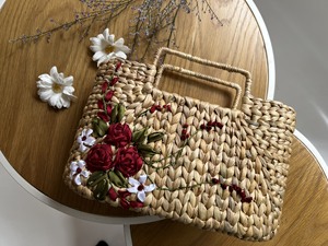 Nueva llegada bolso de jacinto de agua hecho a mano Vintage diseño de cierre abierto único dos correas declaración audaz duradera ecológica - Product Image 3