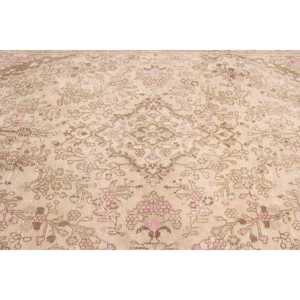 พรมวินเทจสไตล์ตุรกี ขนาด 6.6x9.3 ฟุต พรมขนสัตว์สีน้ำตาล - Product Image 4