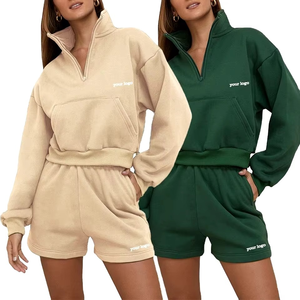 Winter Elegant Luxury Lounge Wear Women Cotton Long Sleeve High Stretch Jogger Wear Wholesale Female Knit Ribbed Two <b>Piece</b> Set - Product Image 2