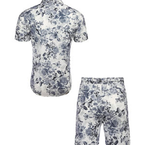 Conjunto de 2 piezas de verano para hombre, traje deportivo transpirable de ocio con camiseta de manga corta y pantalones cortos, patrón sólido para ocio o deportes - Product Image 6