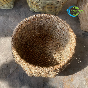 Cesta de flores de algas marinas de mimbre vietnamita resistente con marco de hierro que sostiene árboles de flores, plantas grandes y detalles para el hogar - Product Image 4