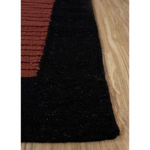 Tapis en laine classique rayé 9x12 grande surface, motif damier rouge-orange, tissage plat pour entrée de maison - ADWL-13059 - Cadeau élégant pour la maison - Product Image 4